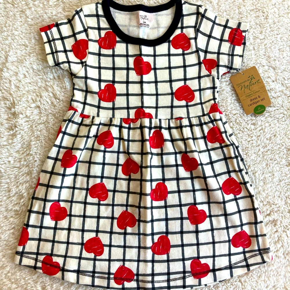 Open Nature Organic Cotton Dress w/ Hearts Size 24 Mos
